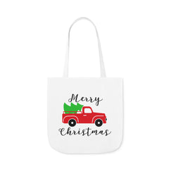 Christmas Truck White Canvas Tote Bag!