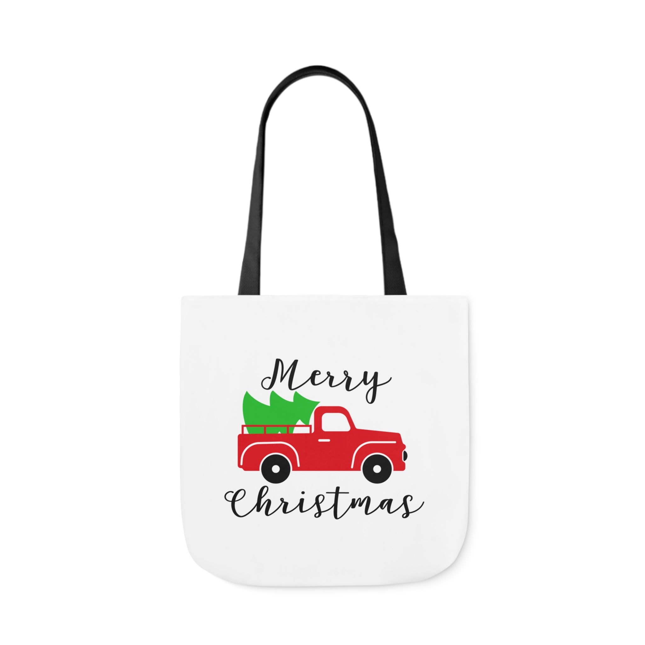 Christmas Truck White Canvas Tote Bag!