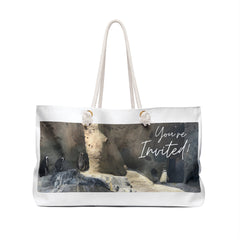 Oversized Weekender Tote – "You're Invited" Pigeons Design!