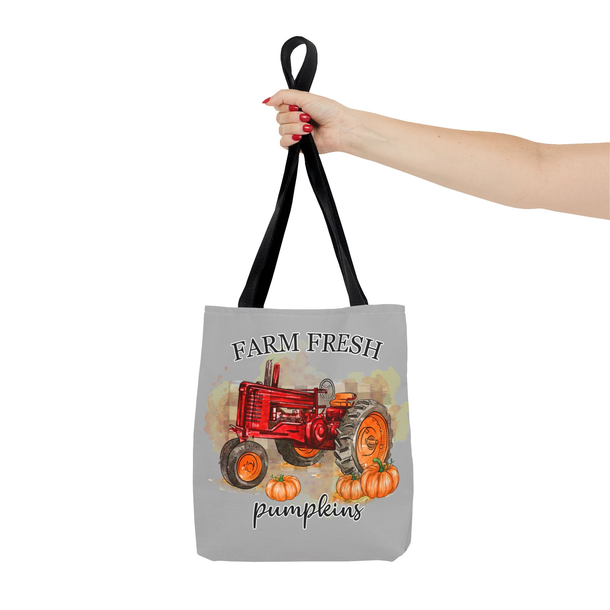 Light Grey Farm Fresh Pumpkin Tote Bag!