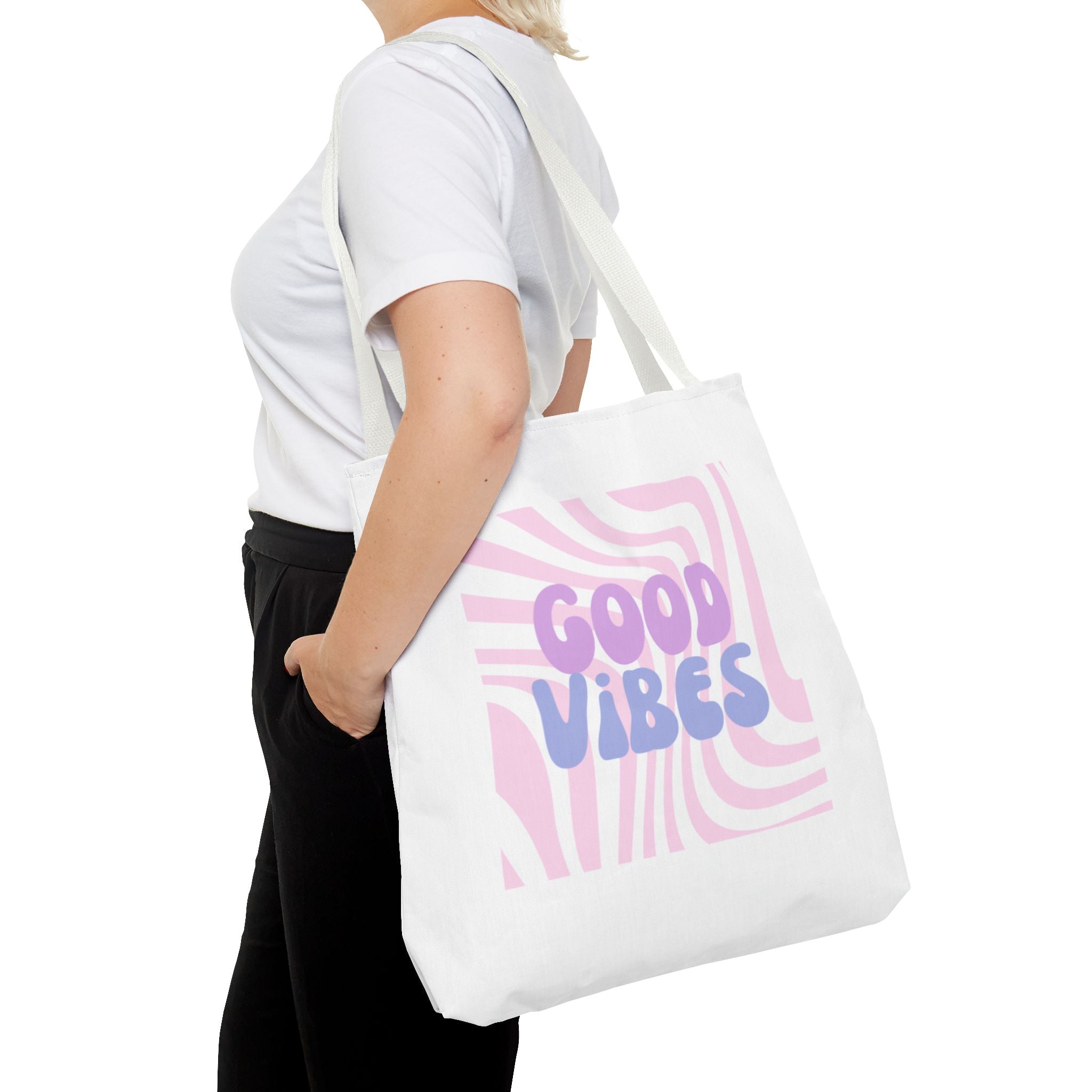 Good Vibes Tote in White!