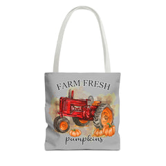 Light Grey Farm Fresh Pumpkin Tote Bag!