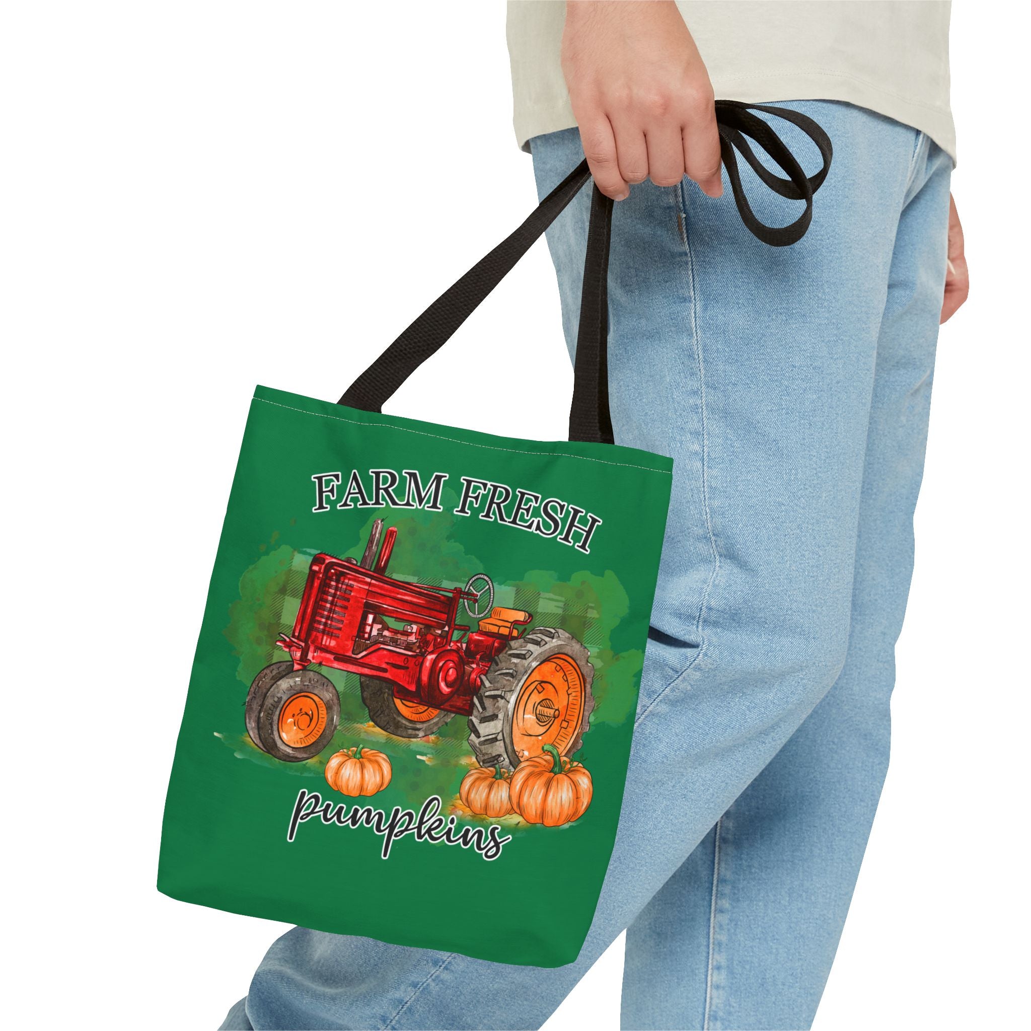 Dark Green Farm Fresh Pumpkin Tote Bag!