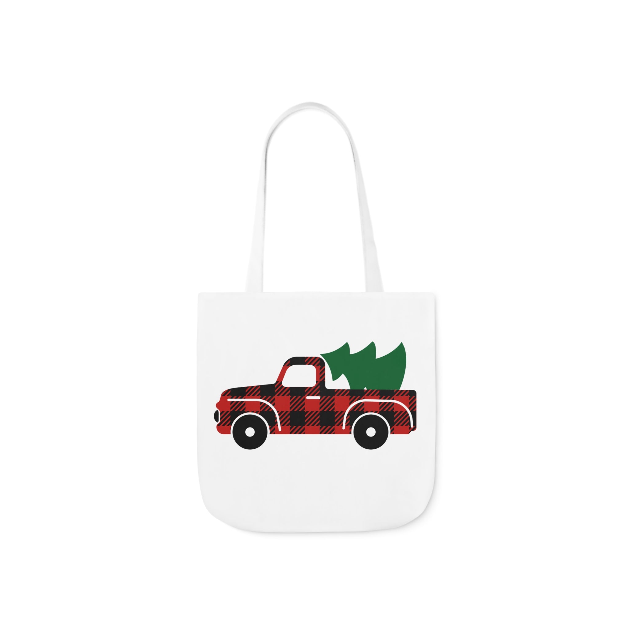 Plaid Christmas Truck Canvas Tote Bag!