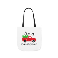 Christmas Truck White Canvas Tote Bag!