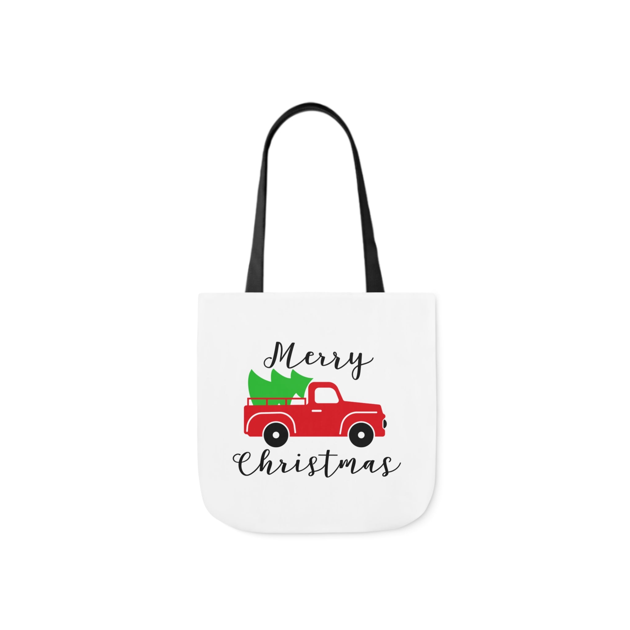 Christmas Truck White Canvas Tote Bag!