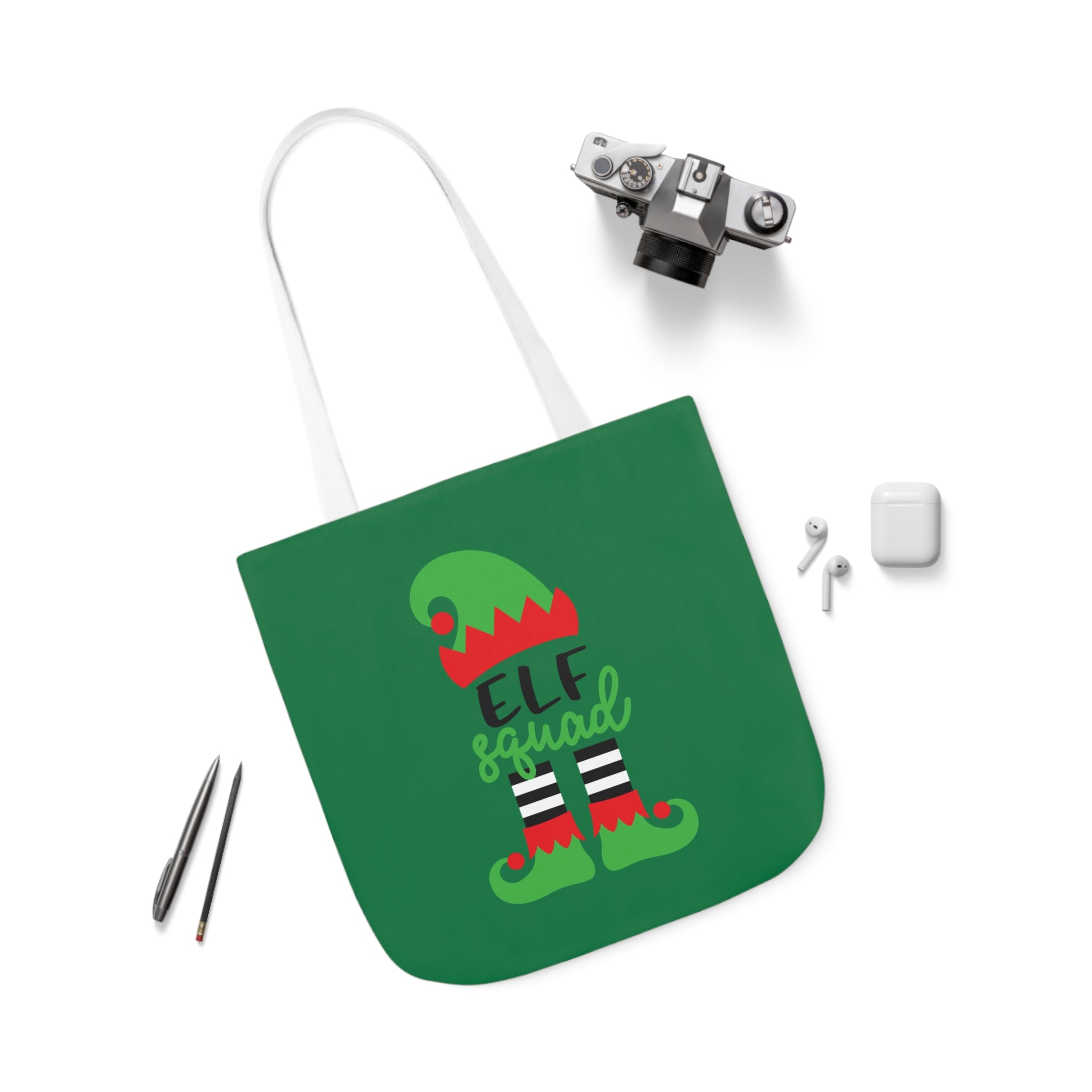 Elf Squad Dark Green Canvas Tote Bag!