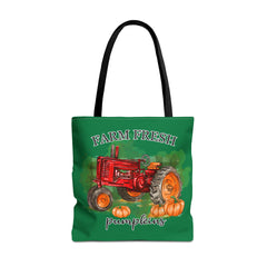 Dark Green Farm Fresh Pumpkin Tote Bag!