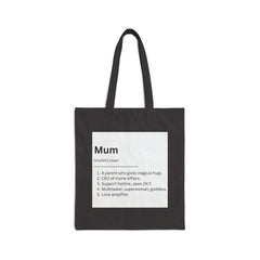 Funny Mum Definition Cotton Canvas Tote Bag - Perfect Gift for Mother's Day!