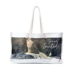 Oversized Weekender Tote – "You're Invited" Pigeons Design!