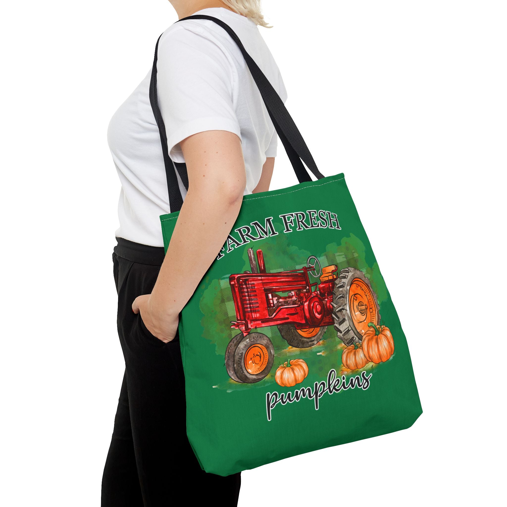 Dark Green Farm Fresh Pumpkin Tote Bag!