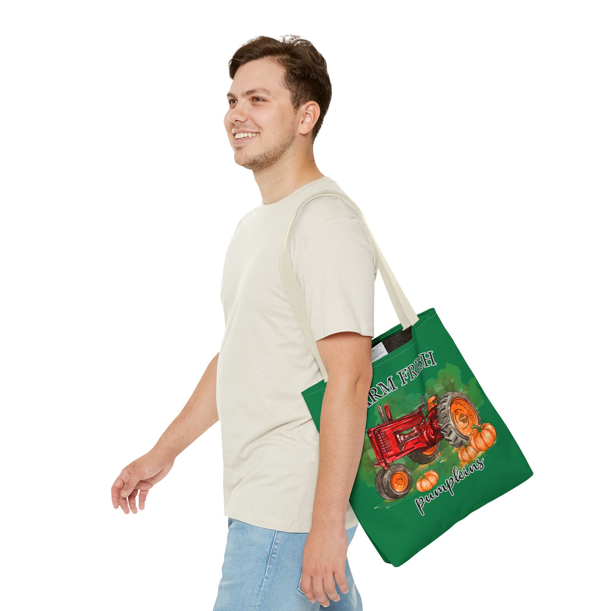 Dark Green Farm Fresh Pumpkin Tote Bag!