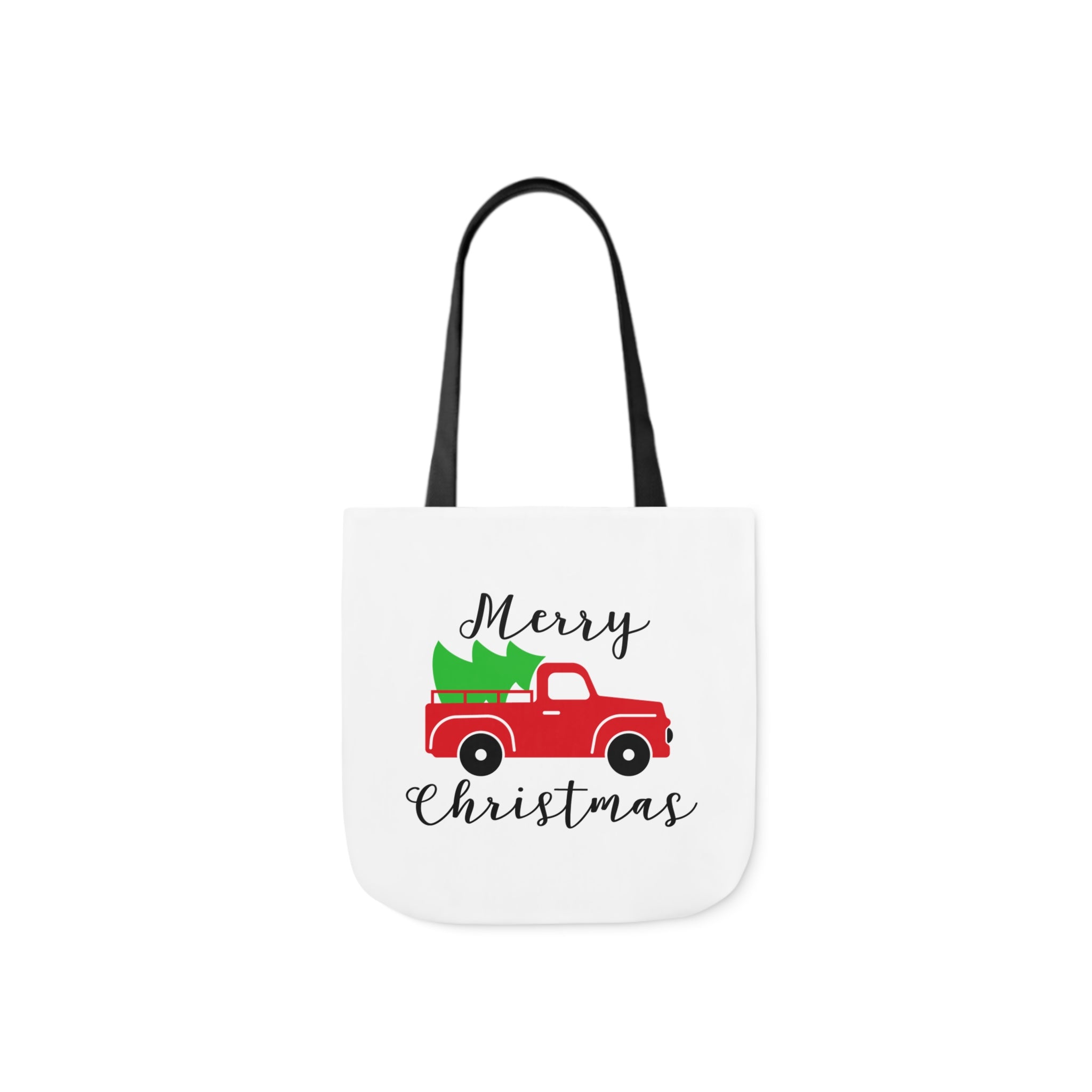 Christmas Truck White Canvas Tote Bag!