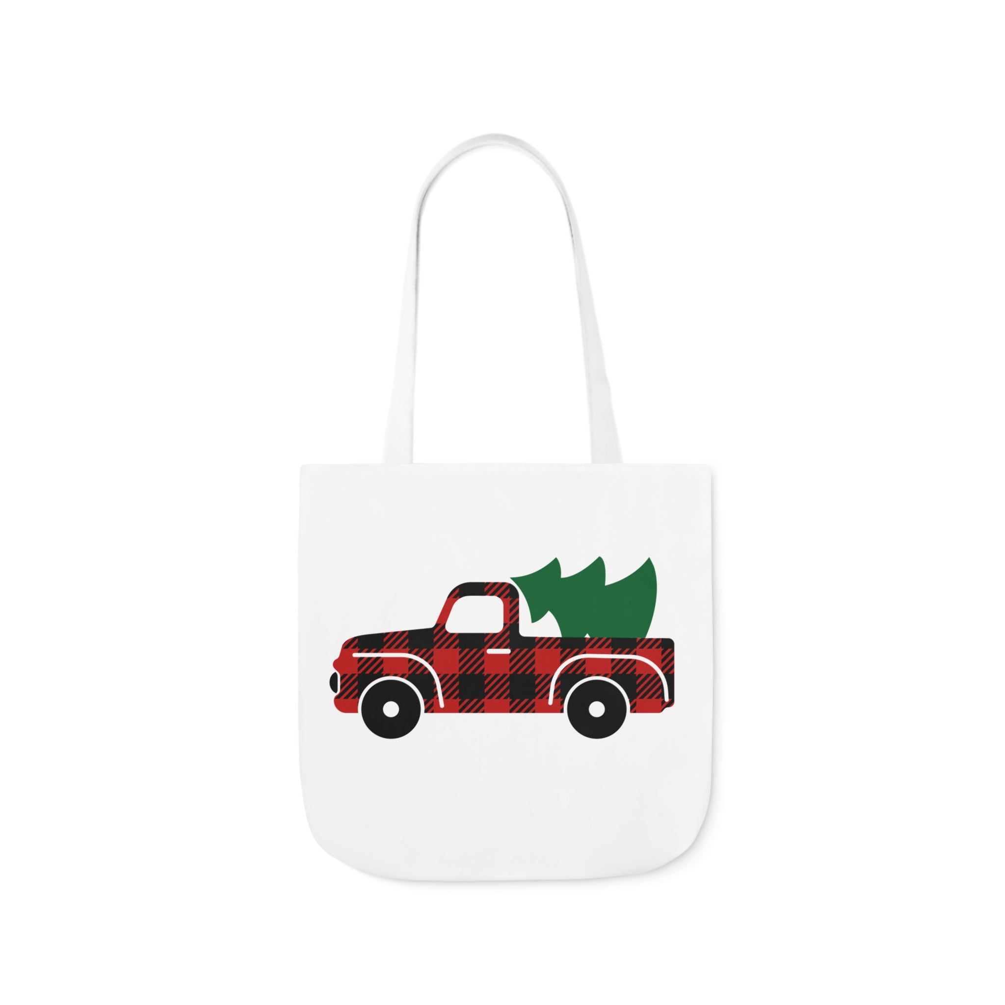 Plaid Christmas Truck Canvas Tote Bag!