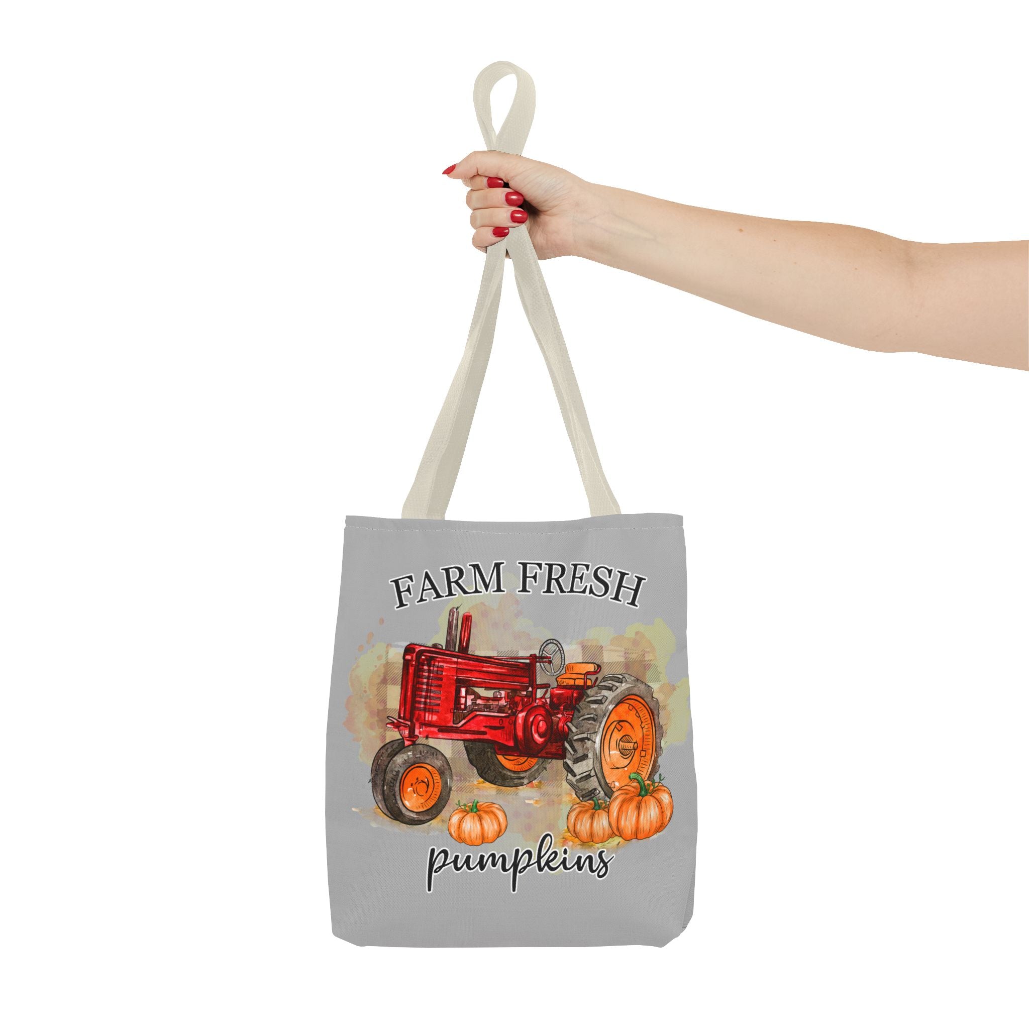 Light Grey Farm Fresh Pumpkin Tote Bag!