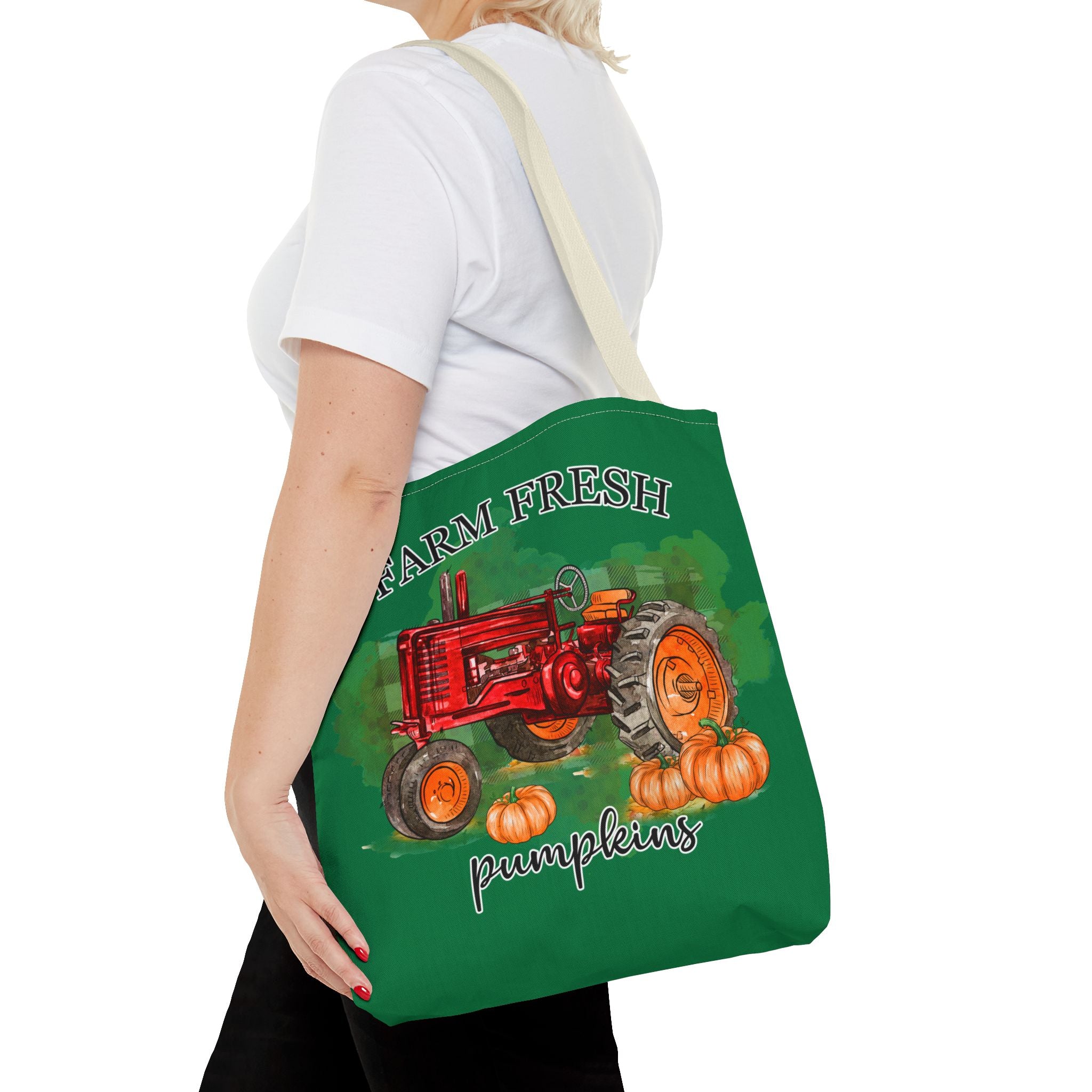 Dark Green Farm Fresh Pumpkin Tote Bag!