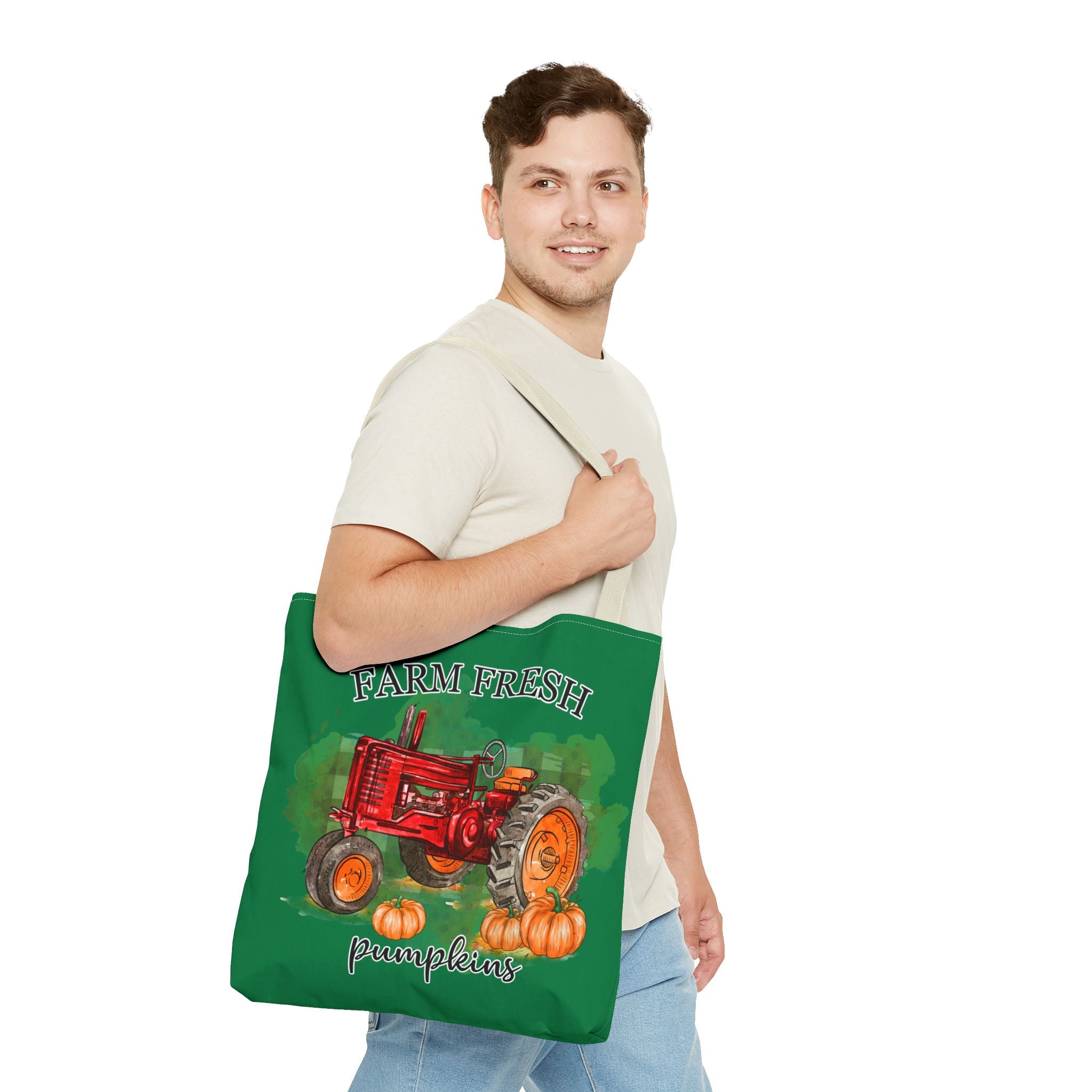 Dark Green Farm Fresh Pumpkin Tote Bag!