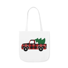 Plaid Christmas Truck Canvas Tote Bag!