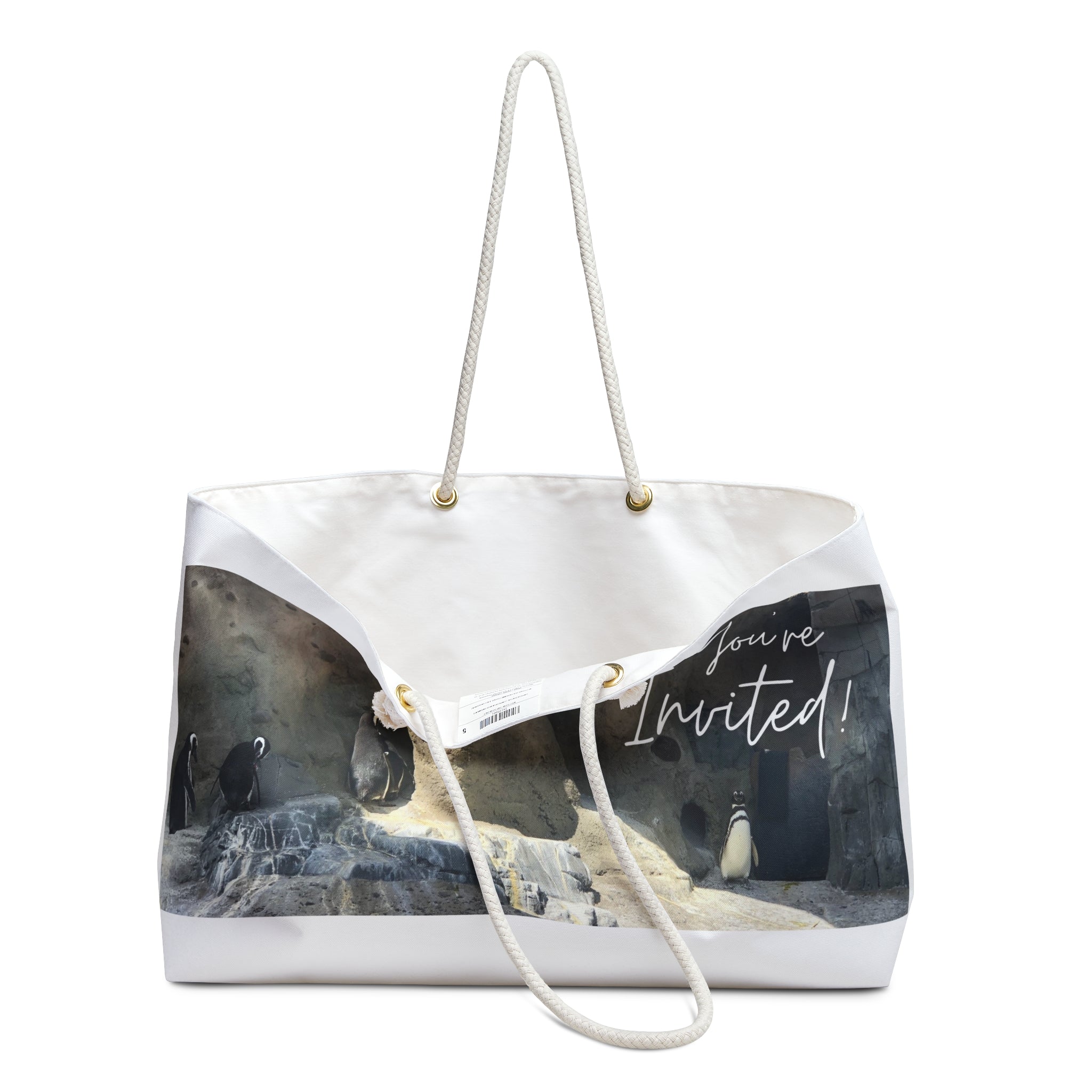 Oversized Weekender Tote – "You're Invited" Pigeons Design!